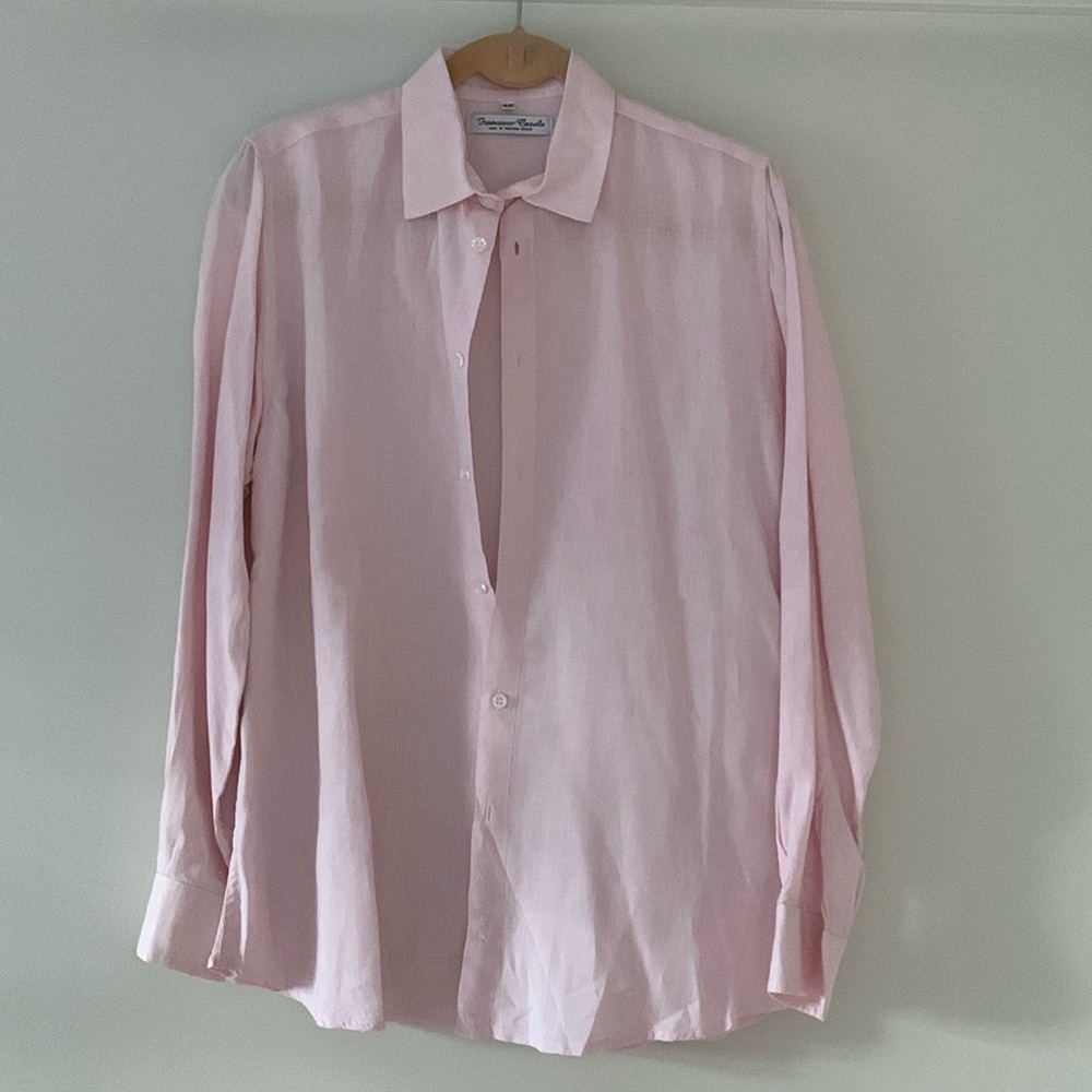 Francesco Casola Pink Linen Shirt